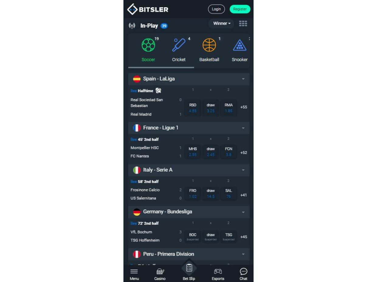 Mobile Live Betting Bitsler