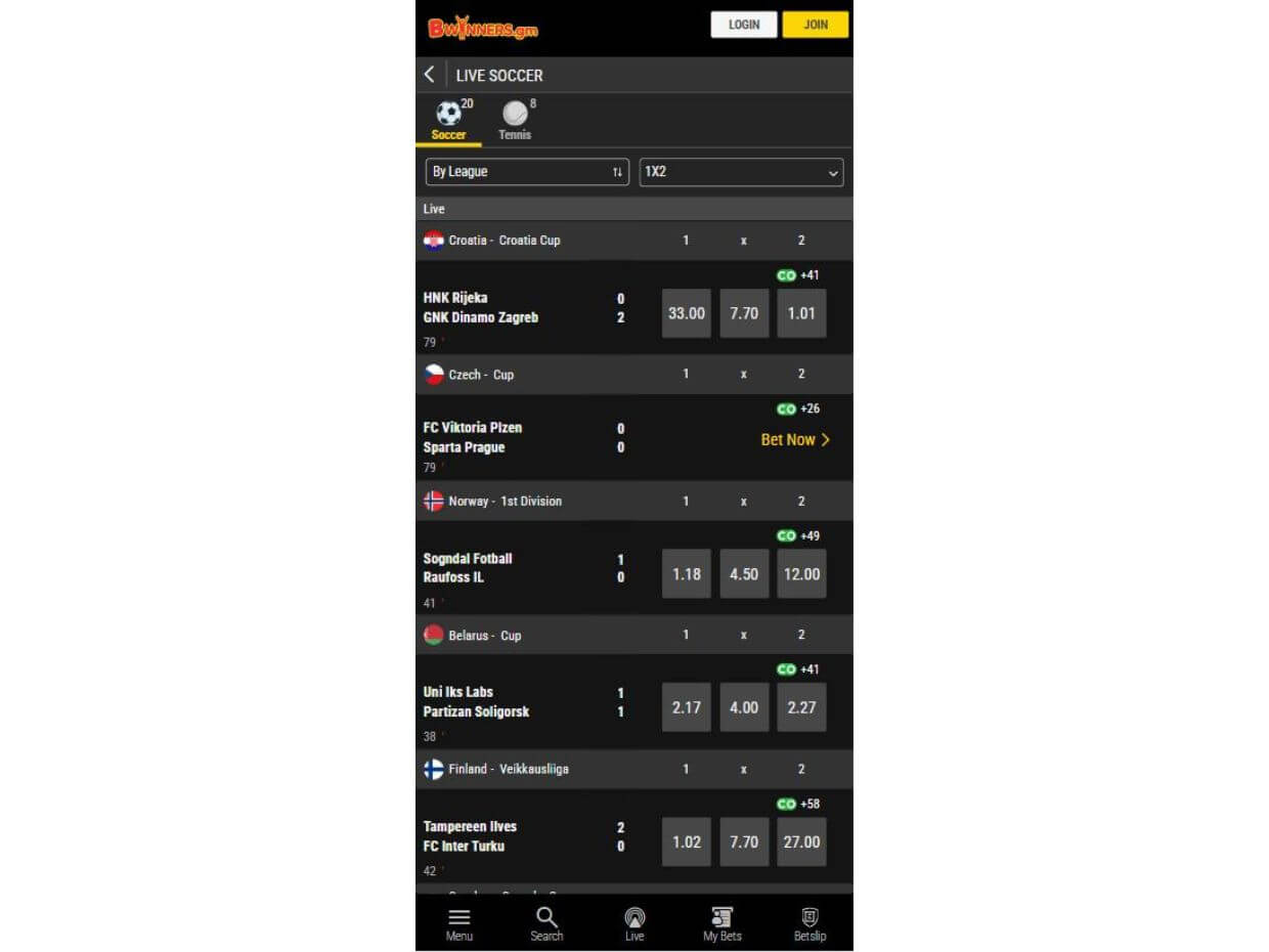 Mobile Live Betting Bwinners