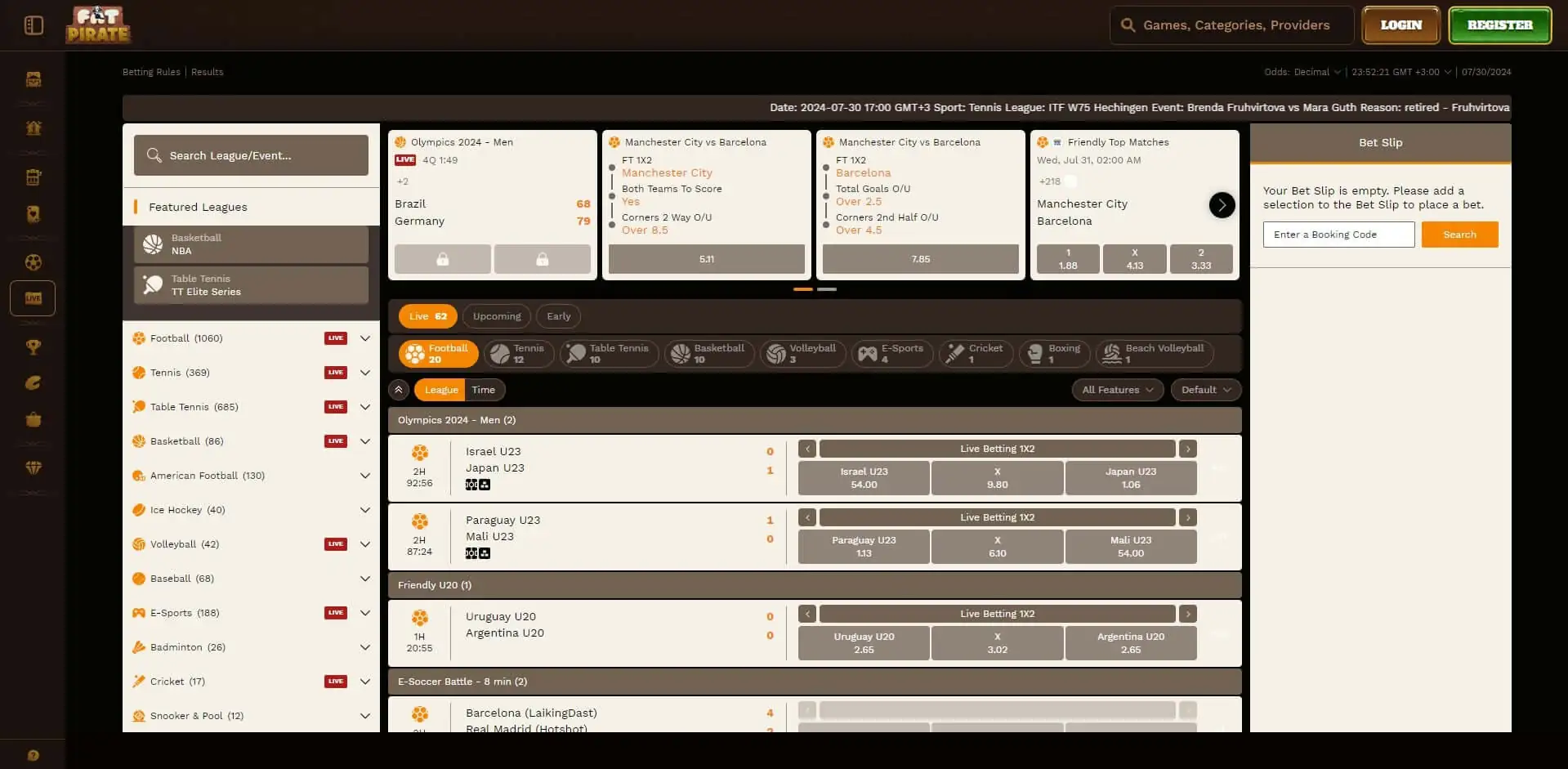 FatPirate Live Betting