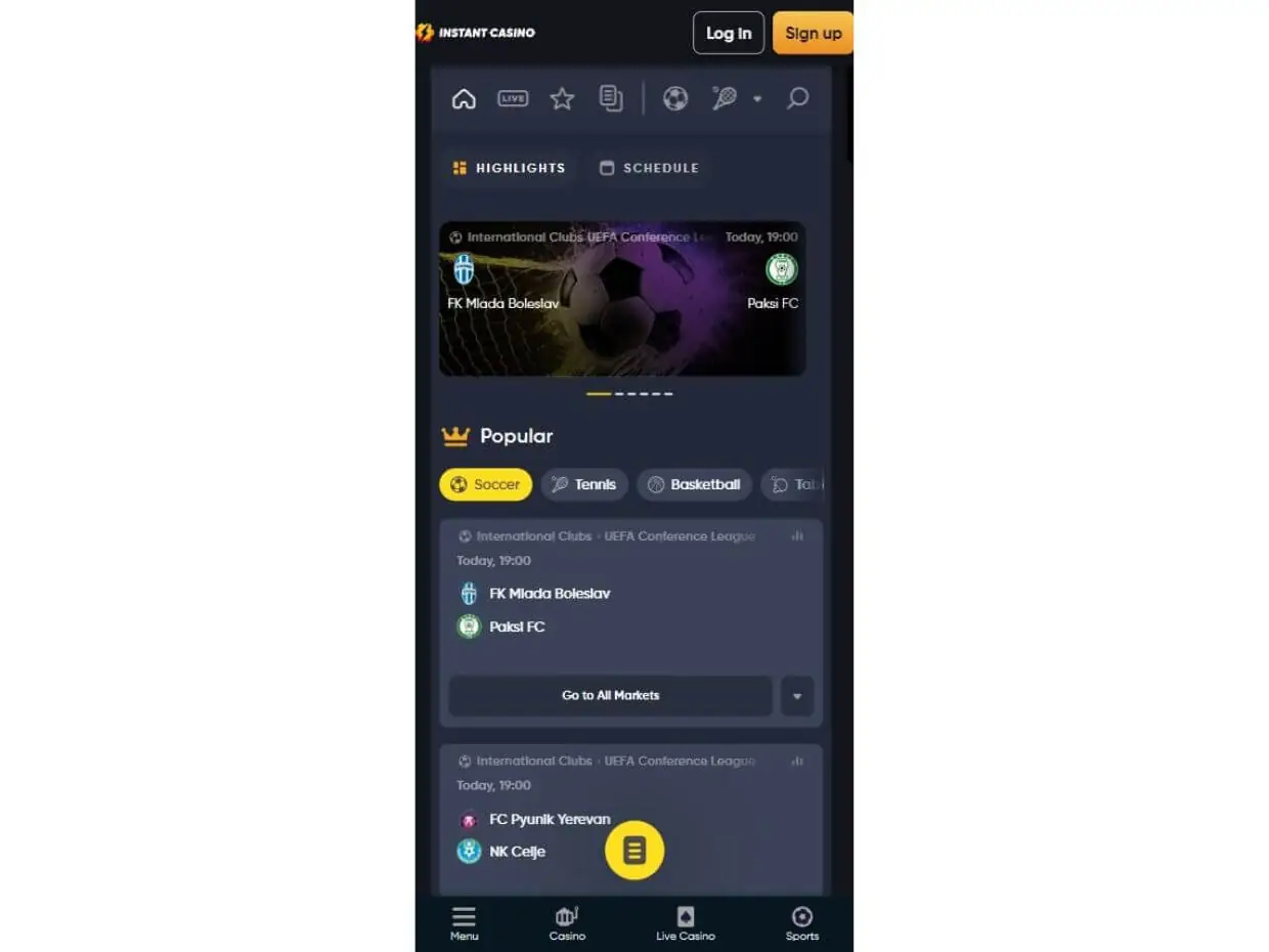 Mobile Review InstantCasino