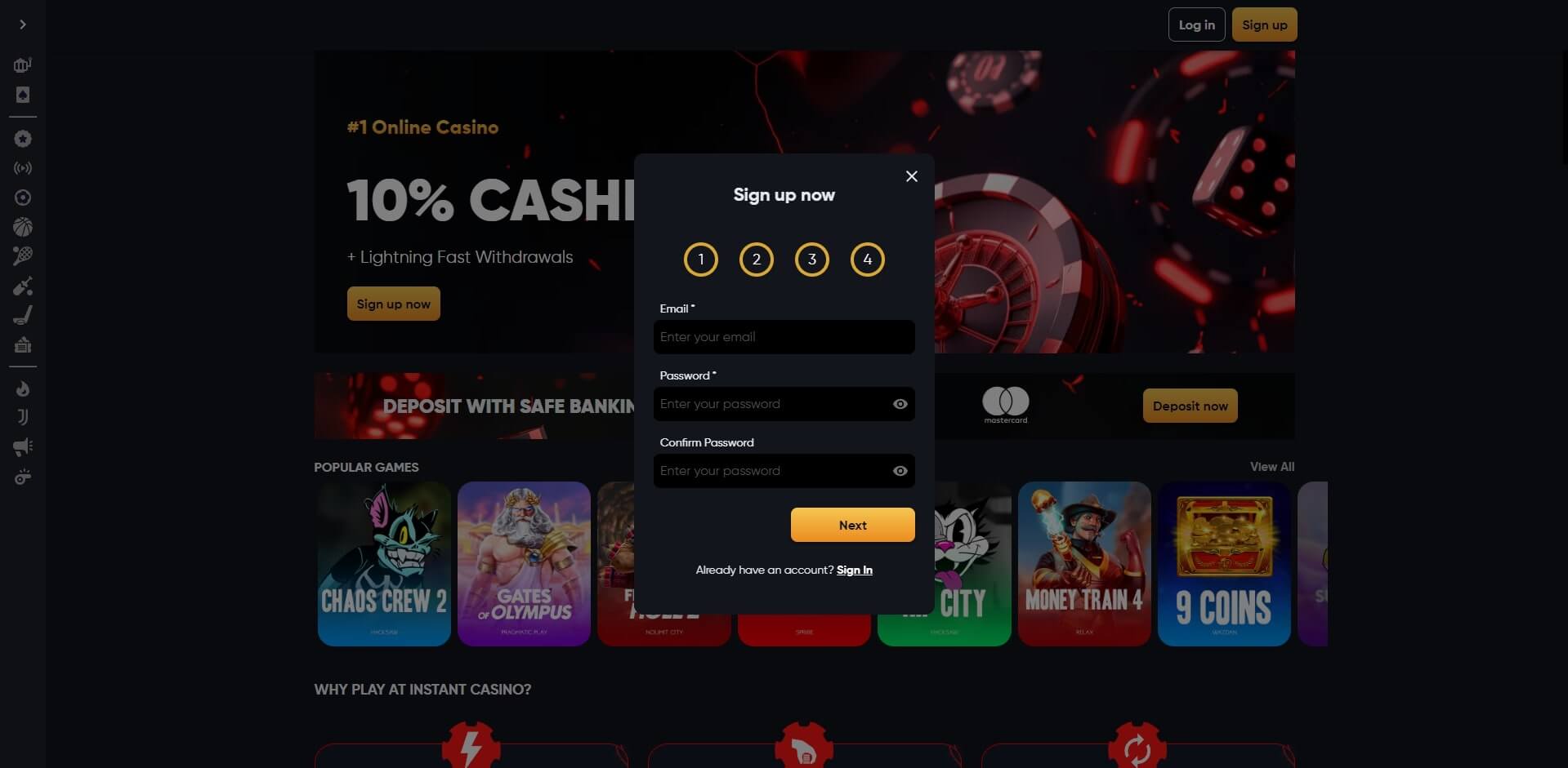 Sign Up InstantCasino
