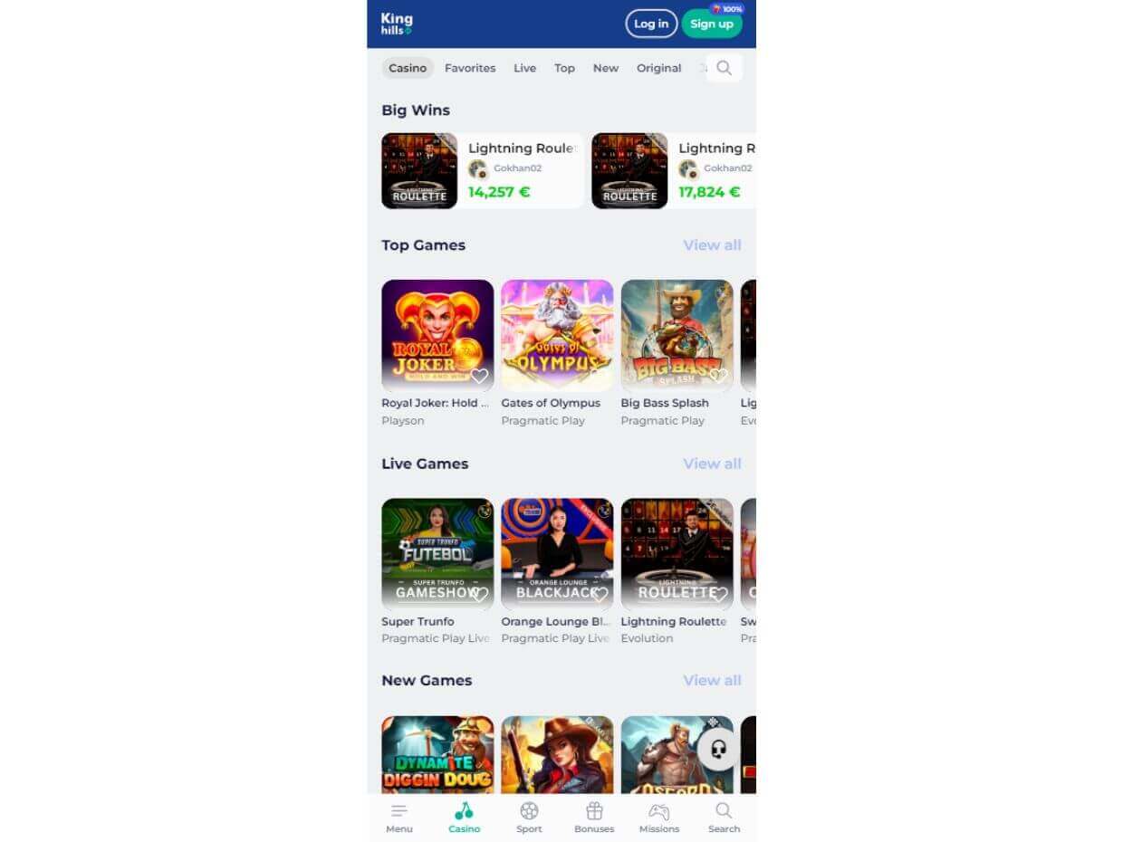 Kinghills Mobile Casino