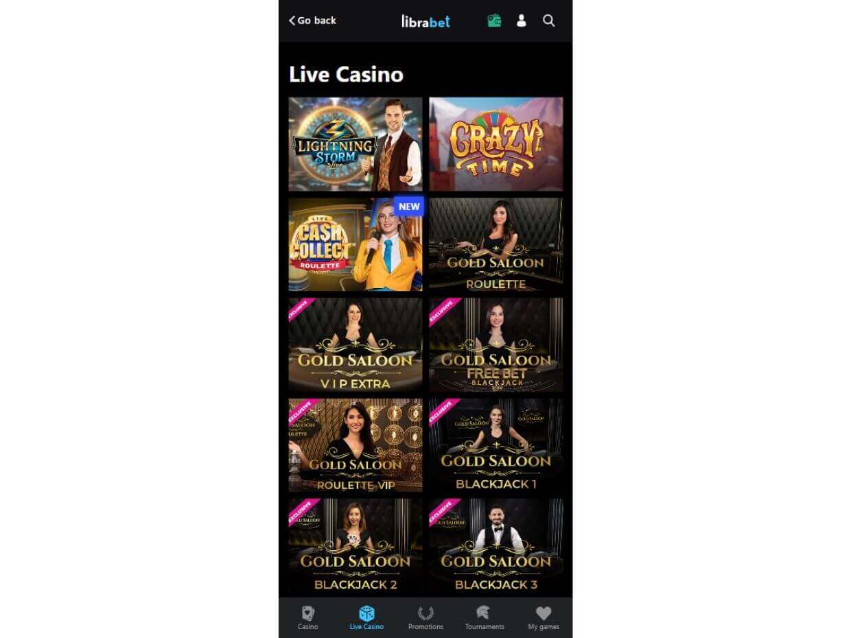 LibraBet Mobile Live Casino
