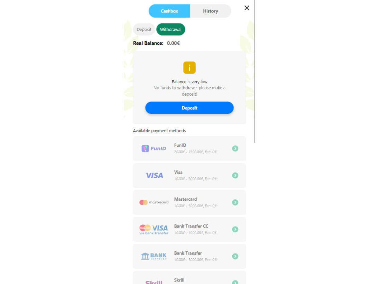 LibraBet Mobile Withdraw
