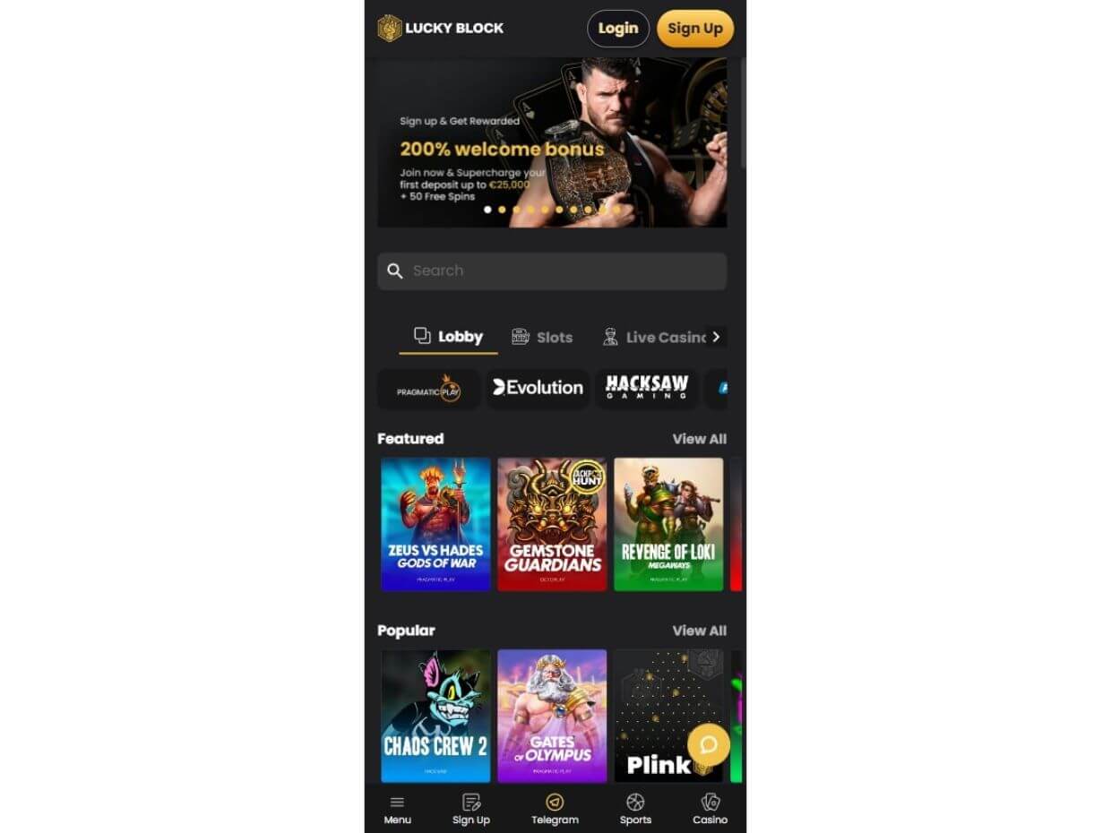 Mobile Casino LuckyBlock