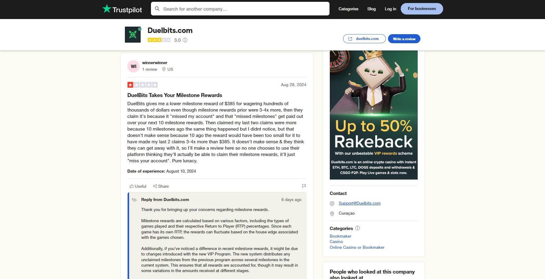 Trustpilot Reviews Duelbits