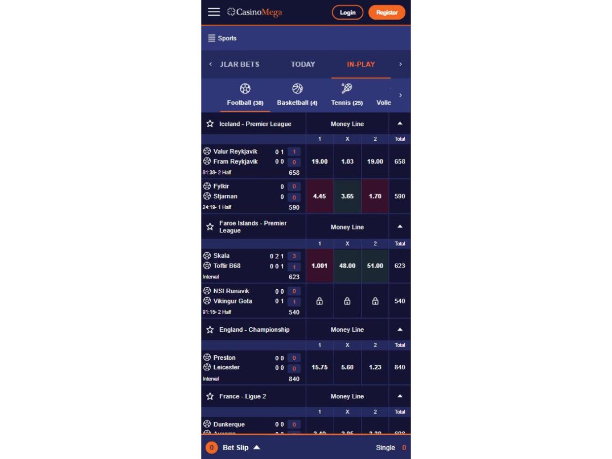 Experience Live Betting on CasinoMega Mobile