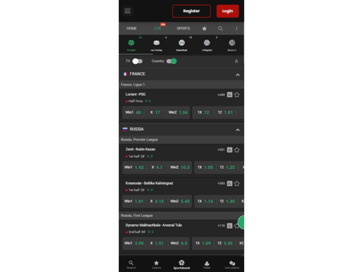 Mobile Live Betting Features ChipStars