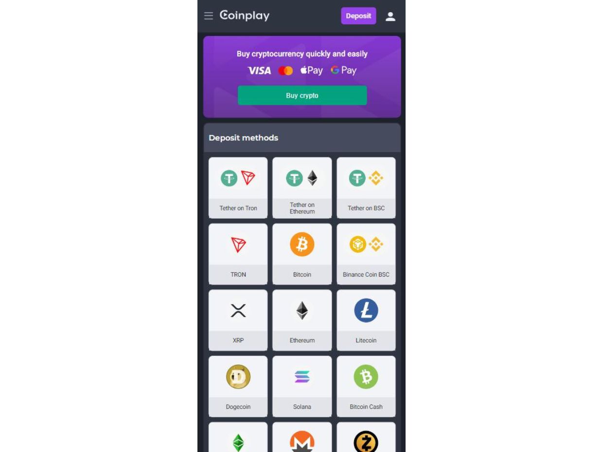 CoinPlay Deposit via Mobile