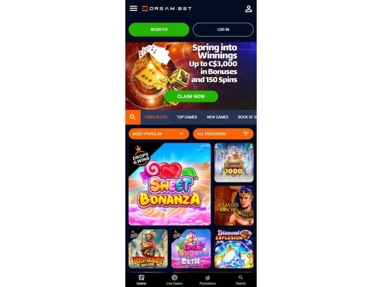 DreamBet Mobile Version For Easy Access To Casino Games