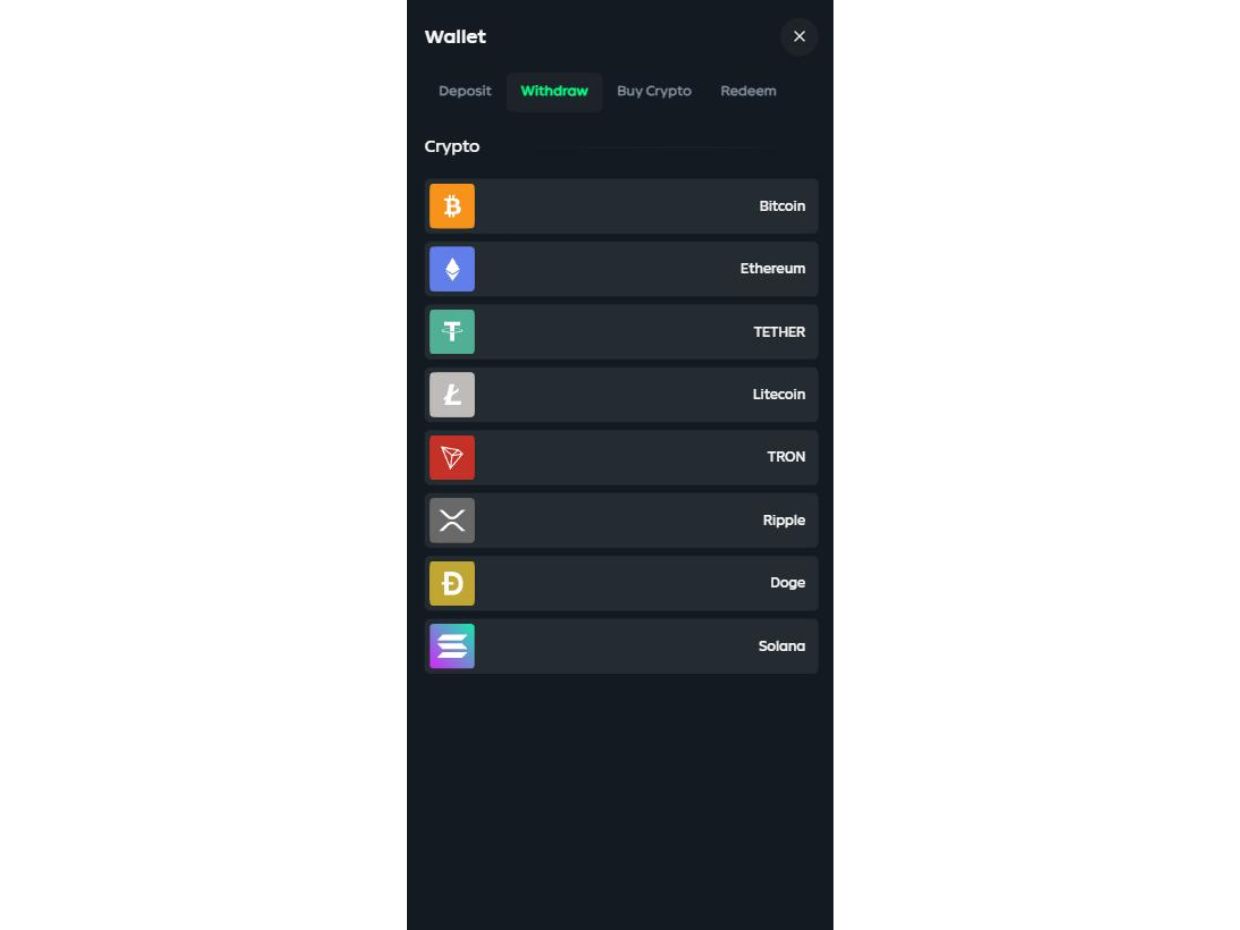 Gamdom Mobile Website Withdrawal Process