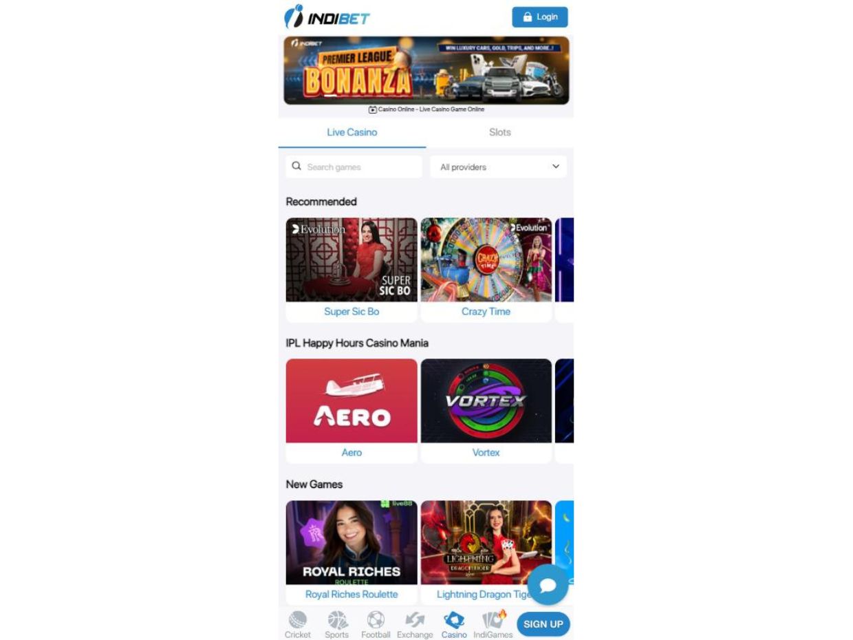 Enjoy Gaming on Indibet Mobile Casino