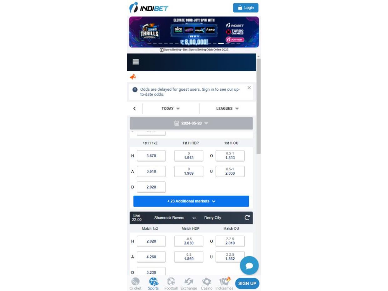 IndiBet Mobile Site Overview