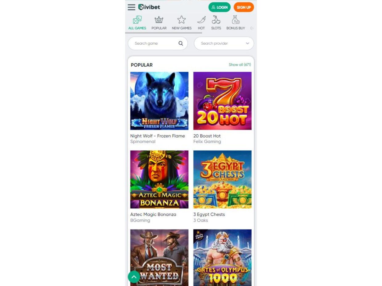 Play Casino Games on IViBet