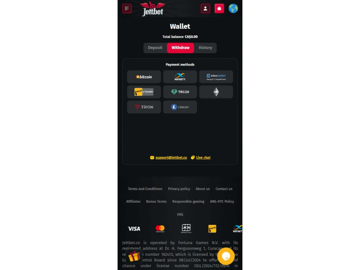Mobile Withdraw Jettbet