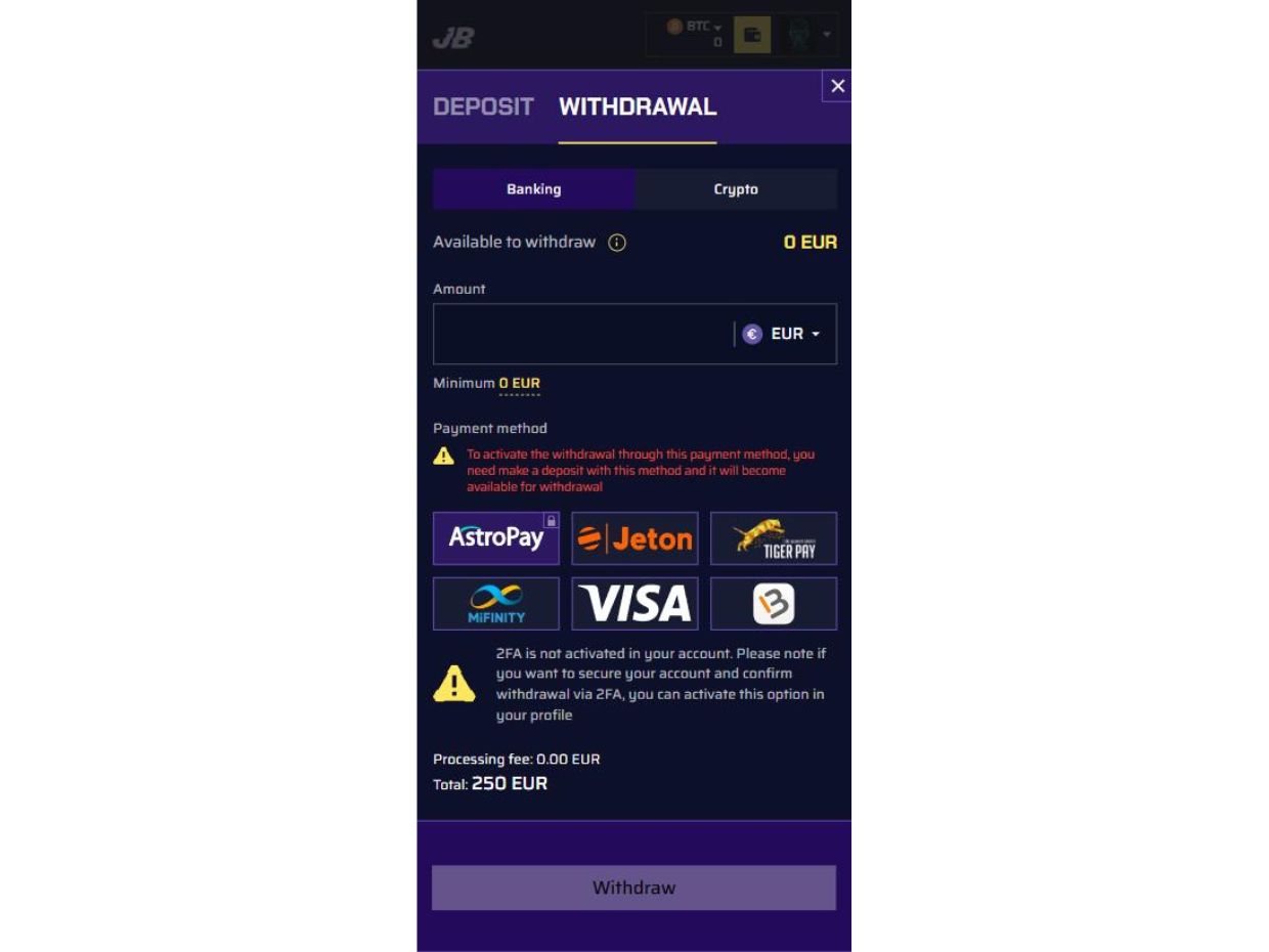 Securely Withdraw Your Winnings on the JustBit Mobile App