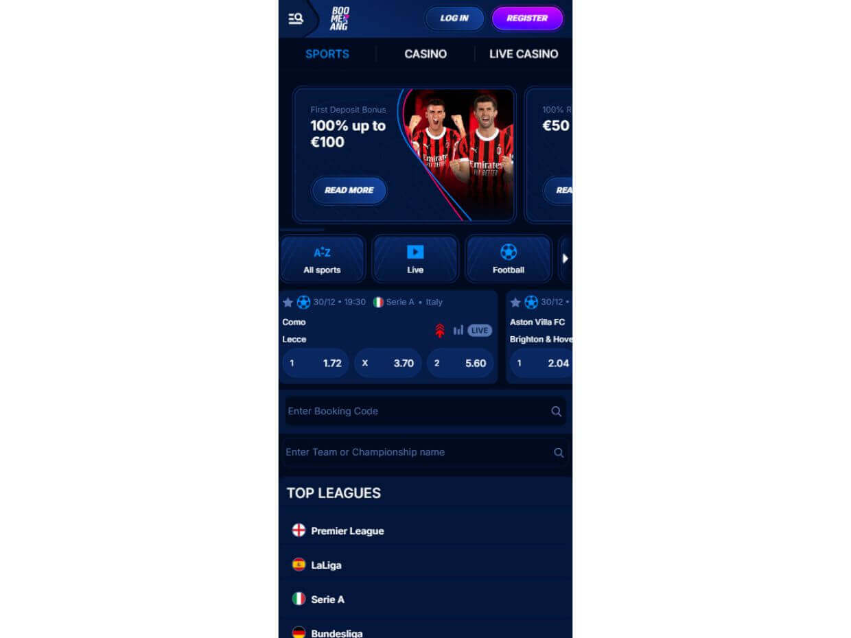 Mobile Review Boomerang Bet