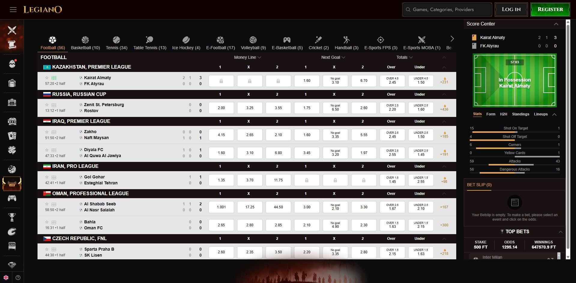 Legiano: Live Betting Experience with Instant Odds
