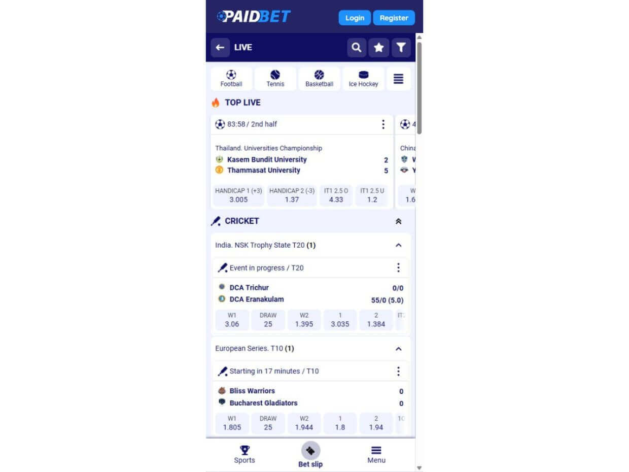 Mobile Live Betting PaidBet