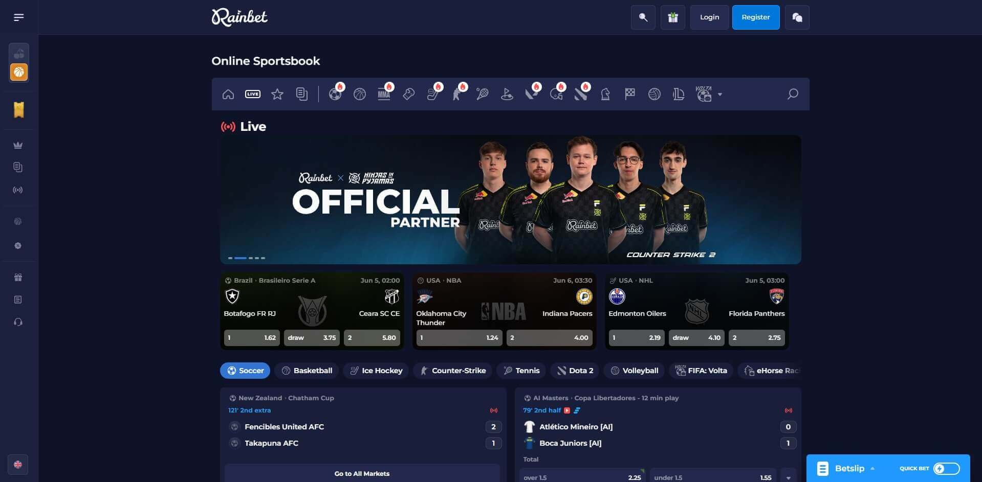 Real-Time Sports Betting on Rainbet