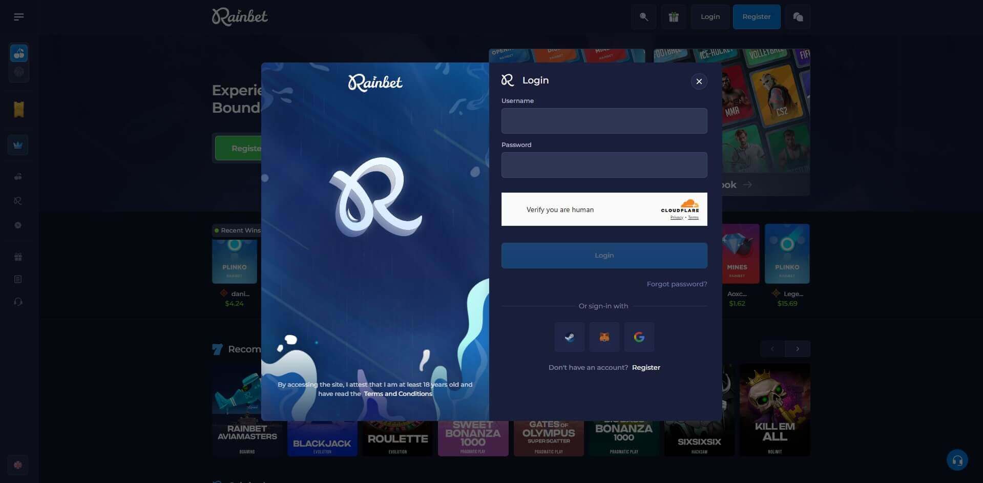 User Login Access for Rainbet