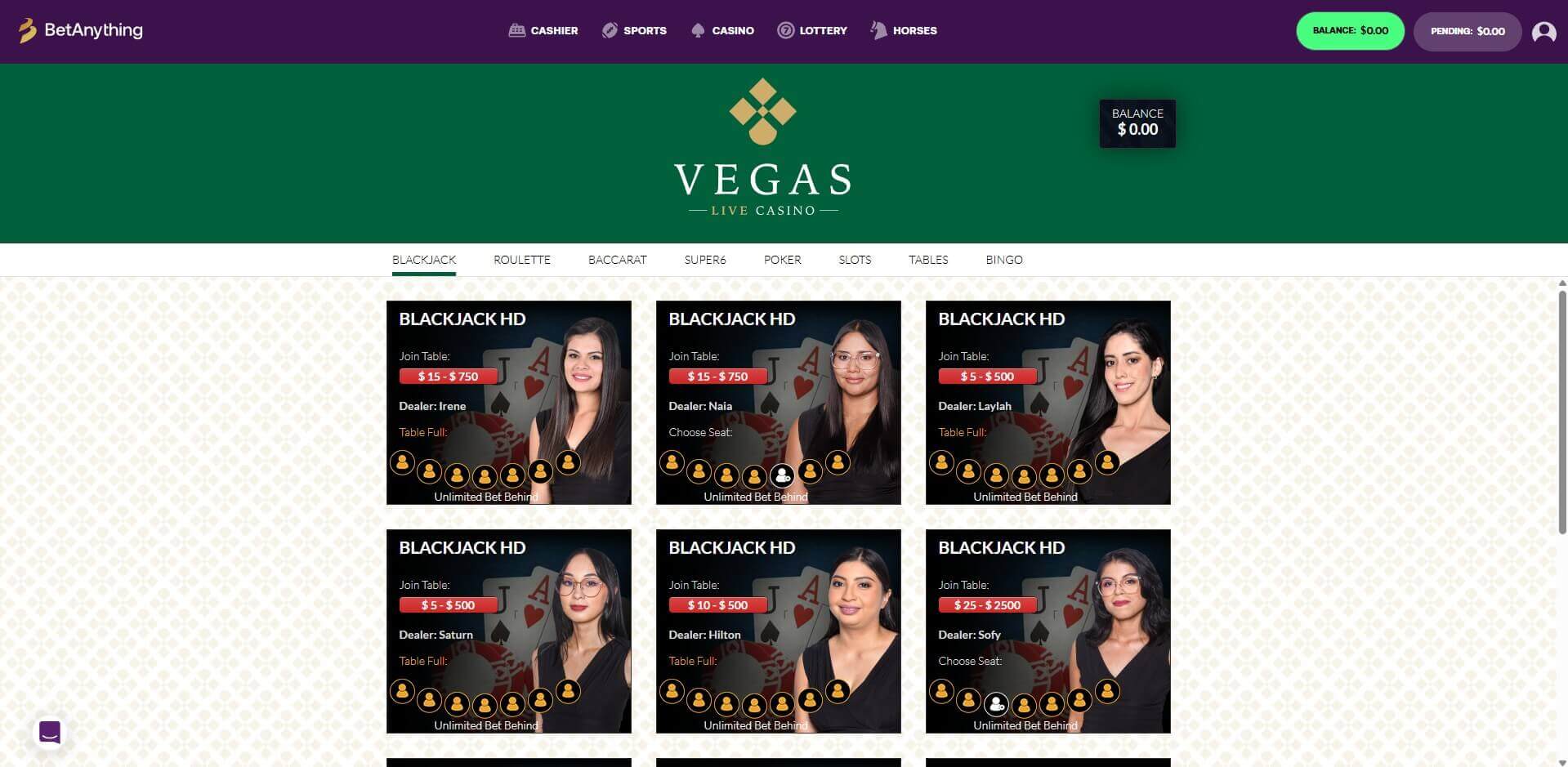 Betanything Live Casino