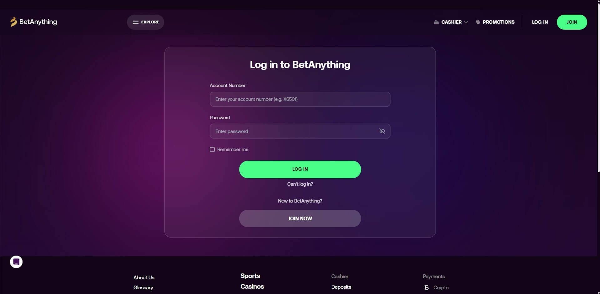 Betanything Log In