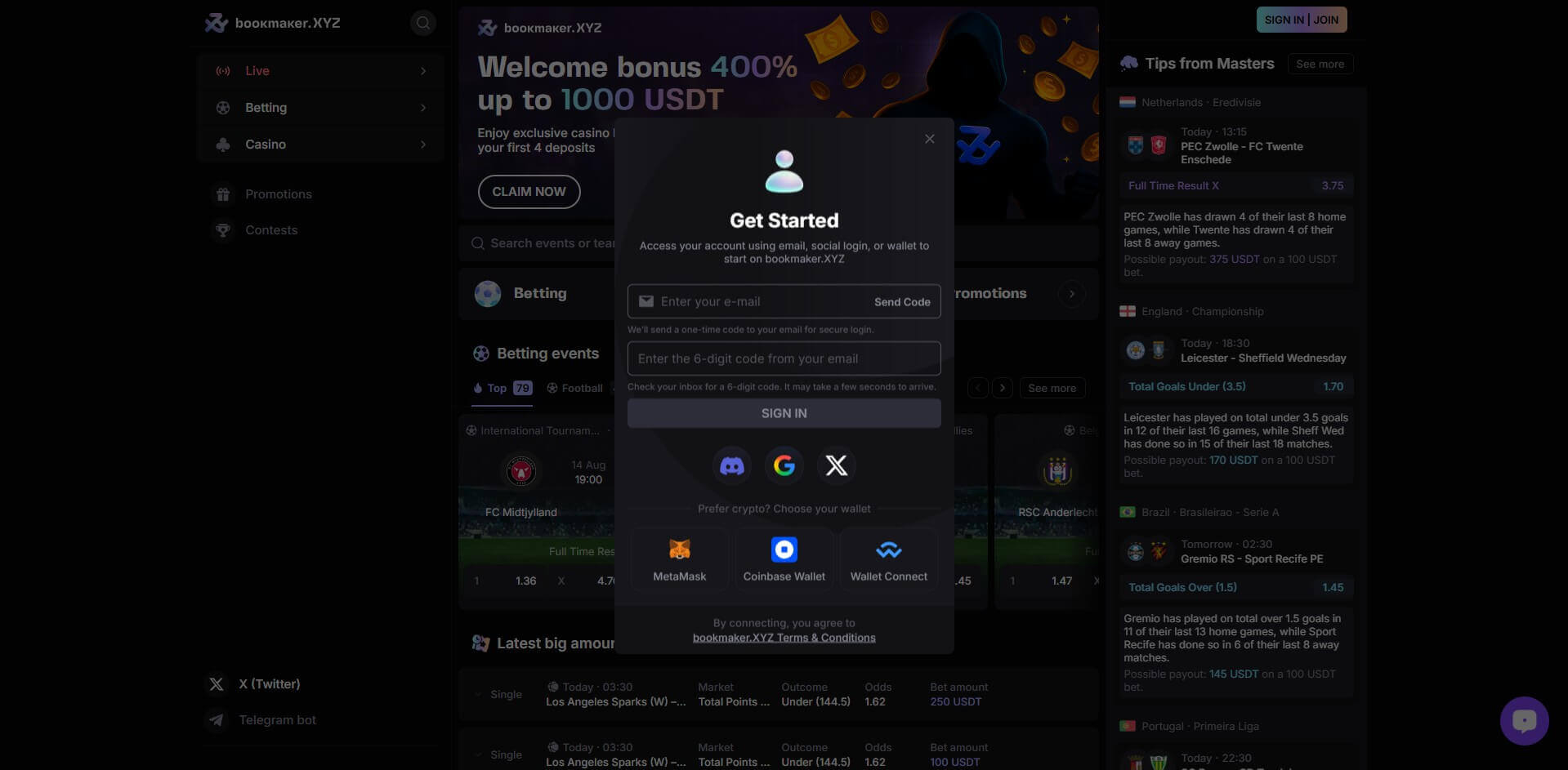 Sign Up Bookmaker.xyz