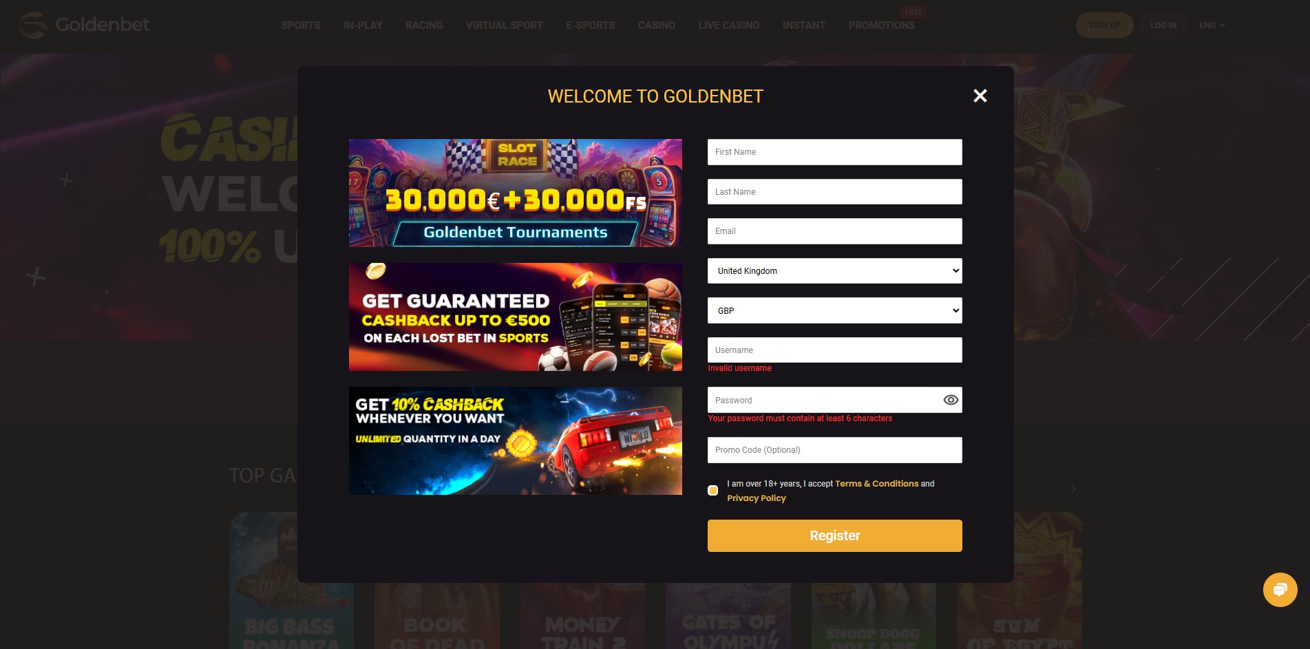 Goldenbet Sign Up In The UK