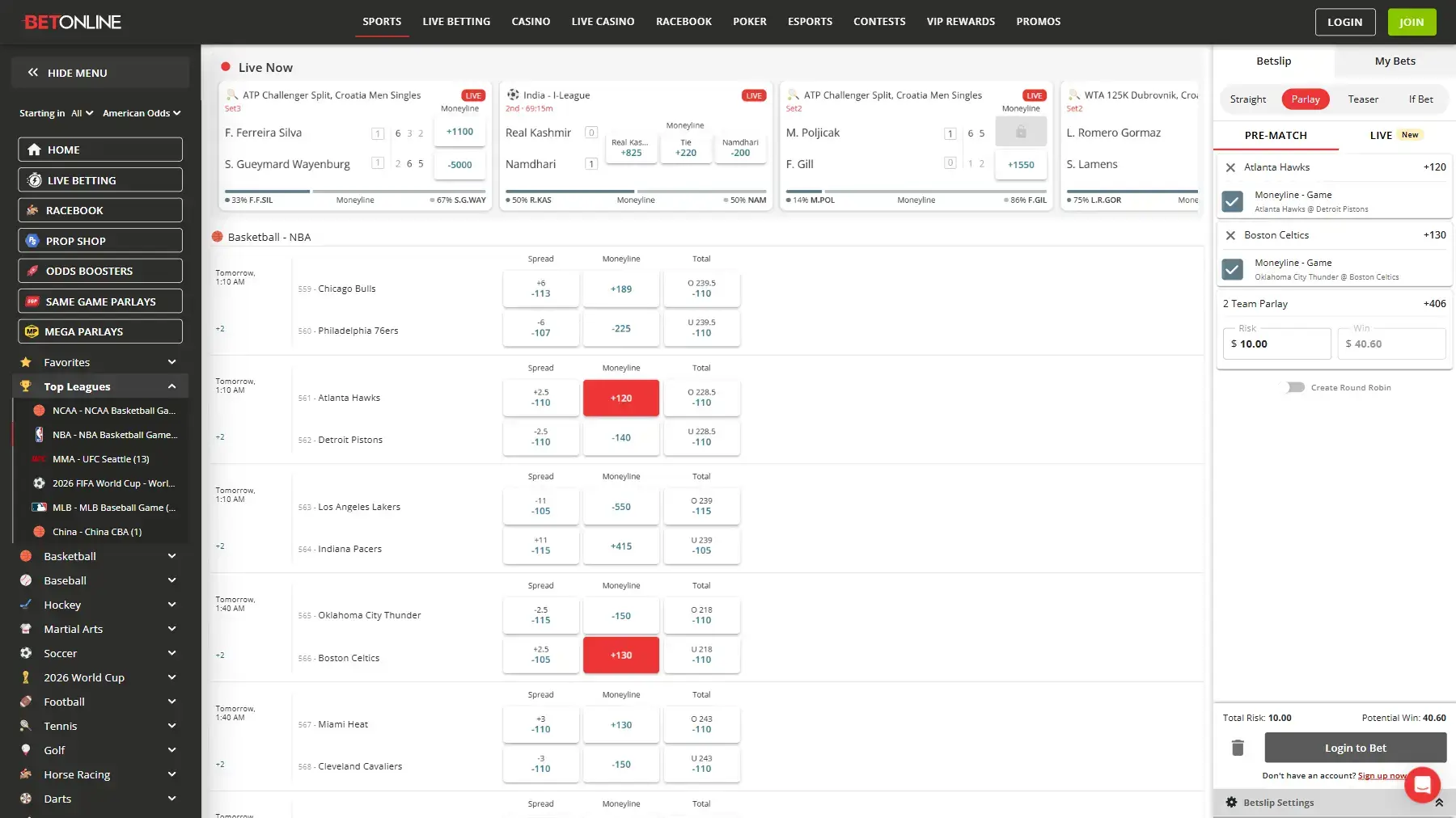 BetOnline Website