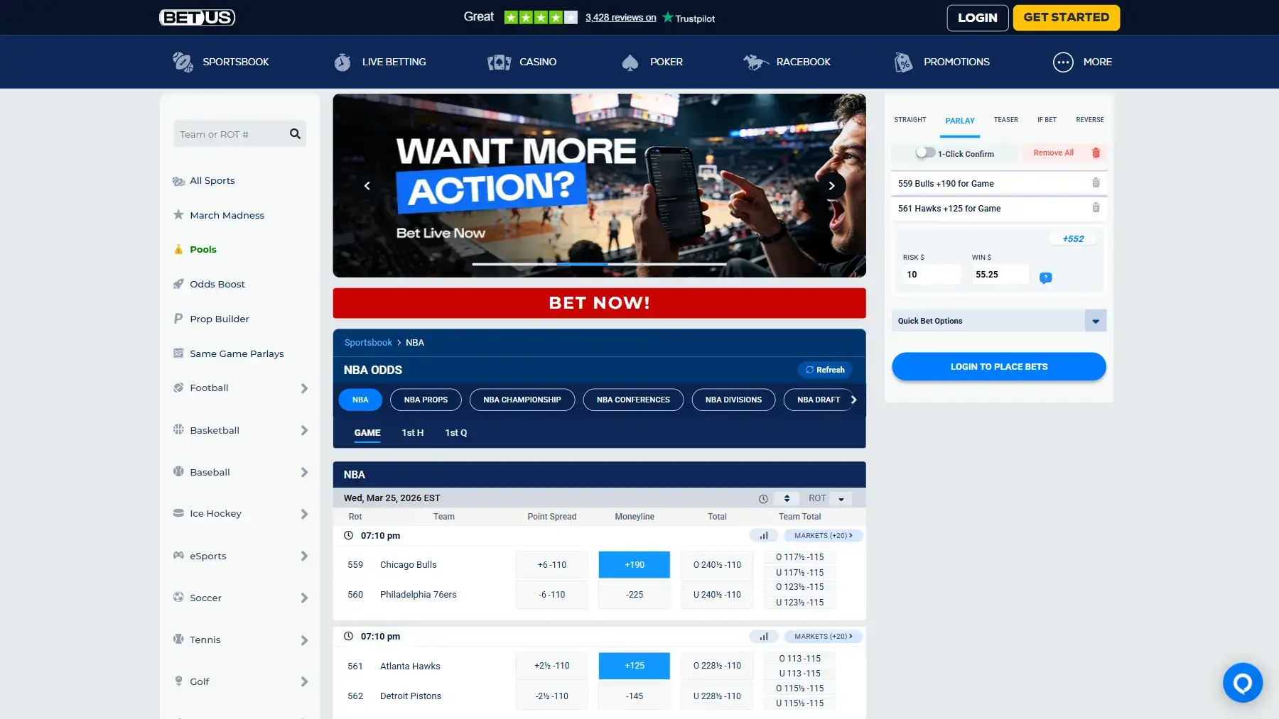 BetUS Website