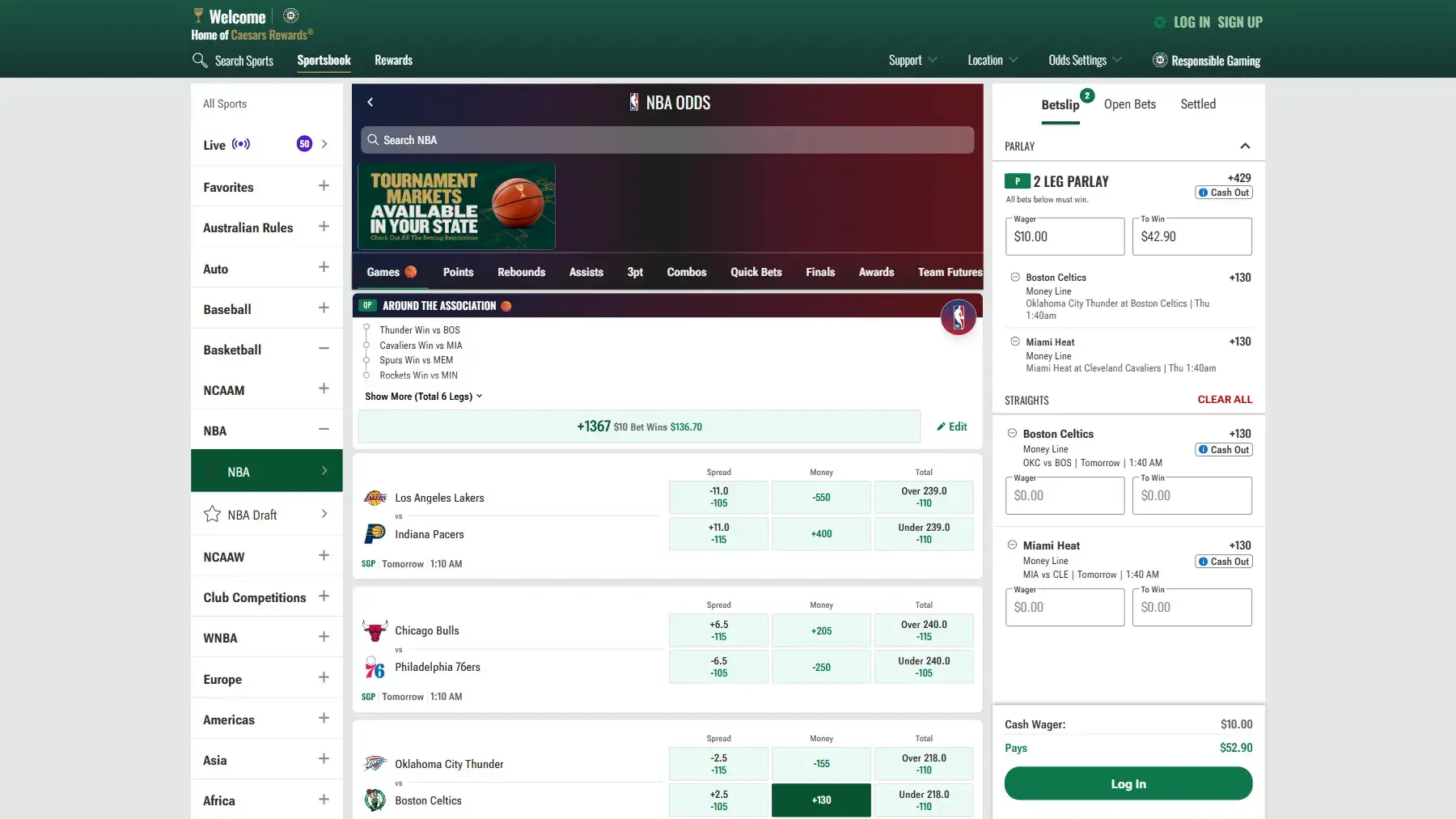 Caesars Website