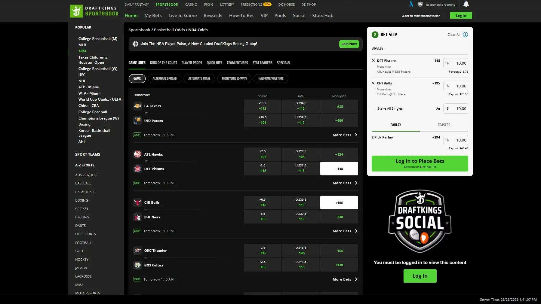 DraftKings Website