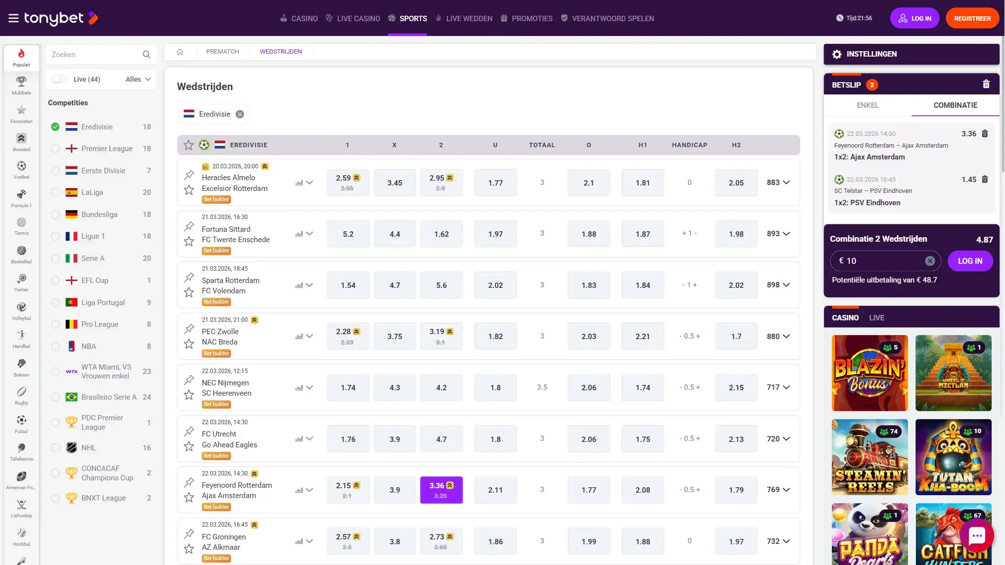 TonyBet Website