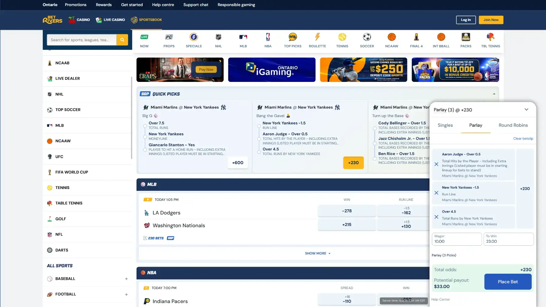 BetRivers Website