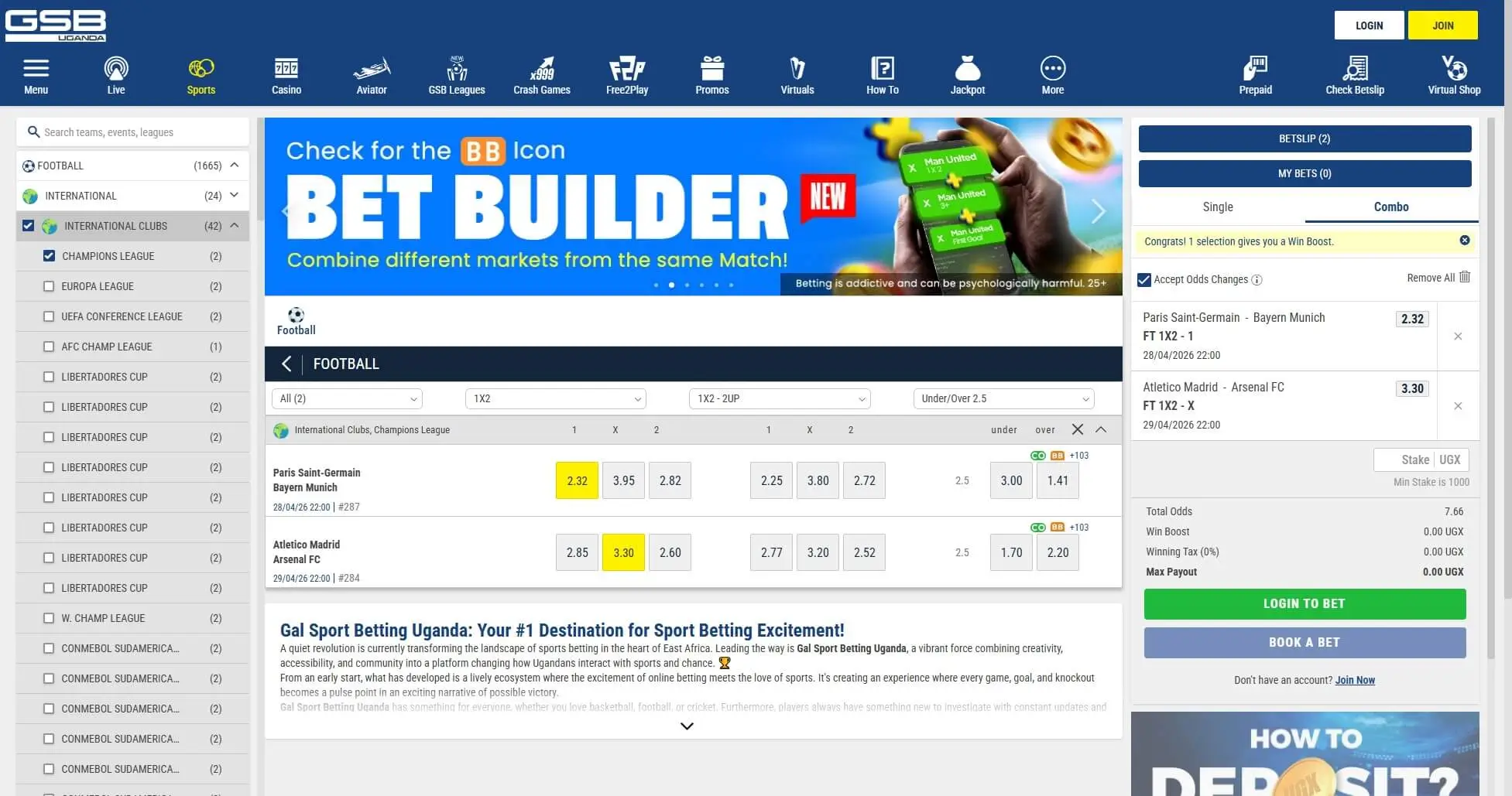 GSB Uganda Football Mobile Odds And Matches