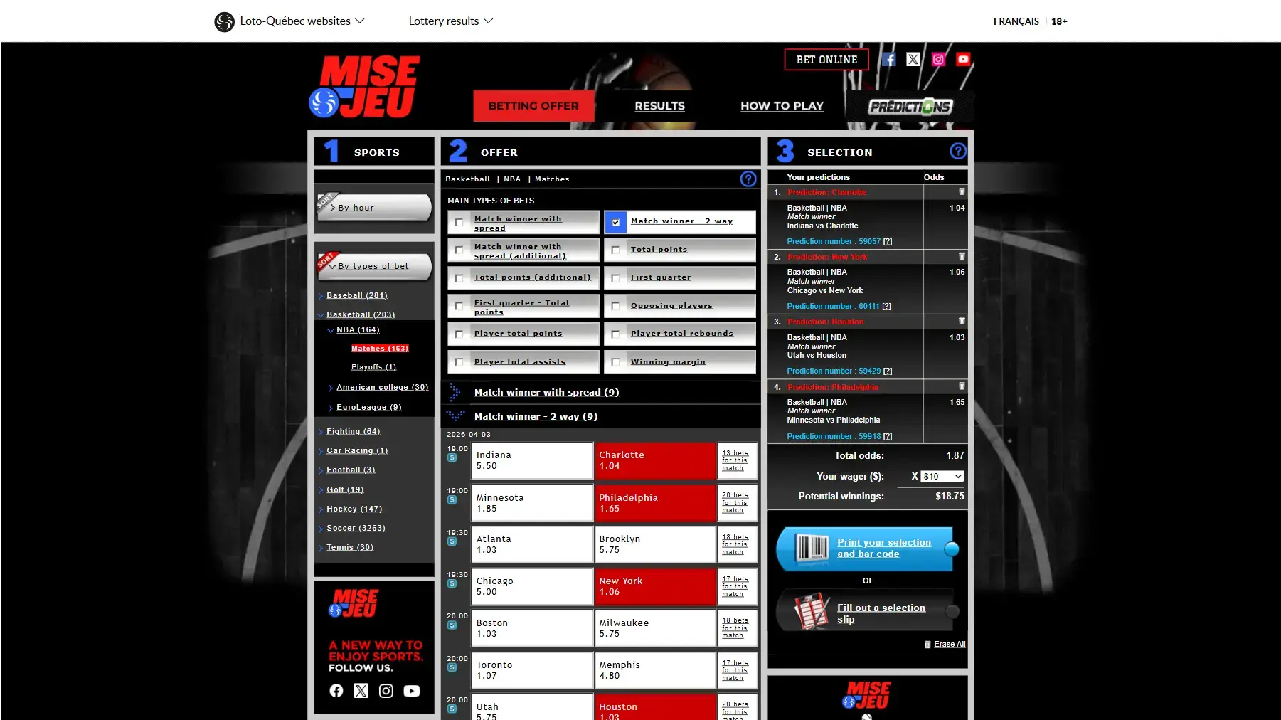 Mise-o-jeu+ Website