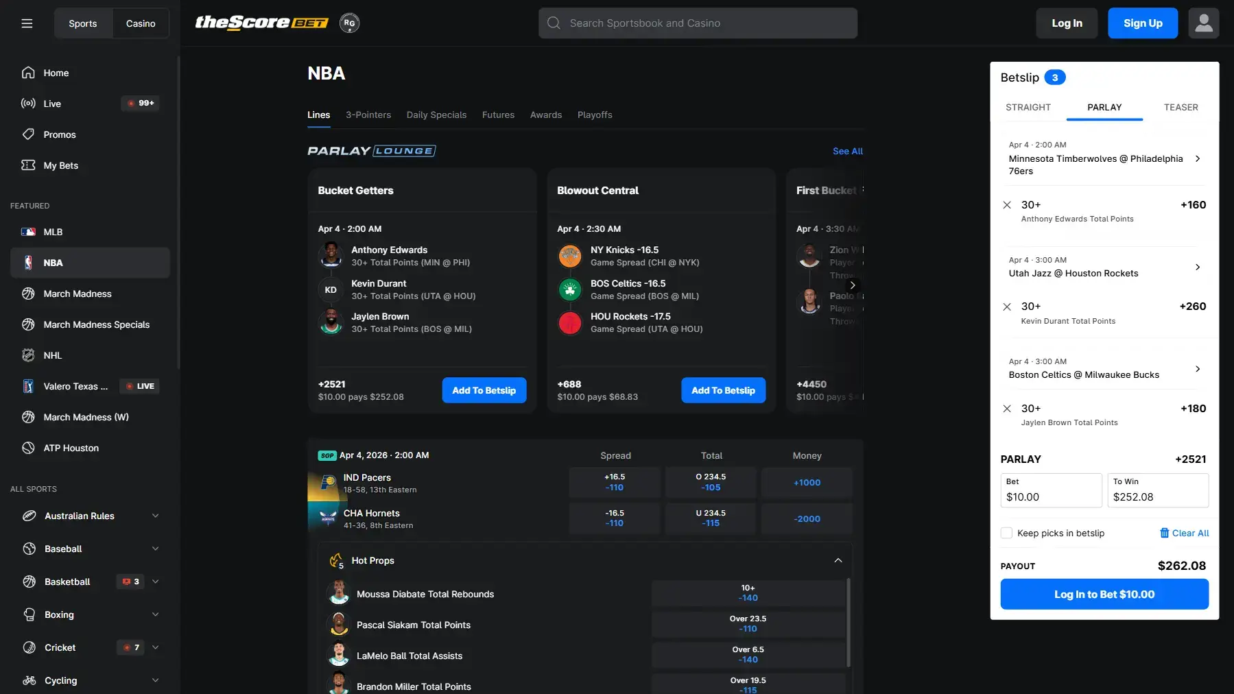 theScore Bet Website