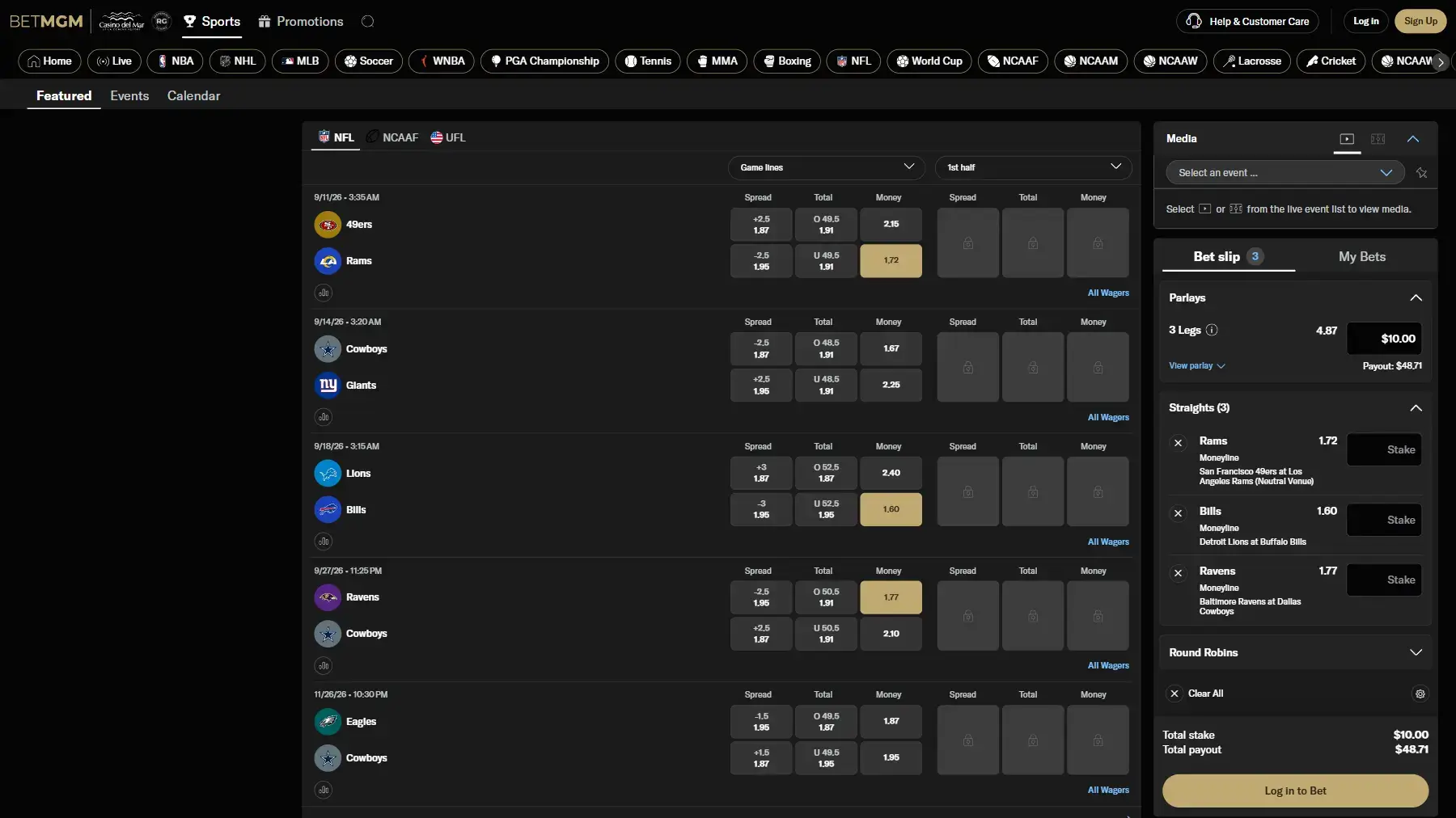 BetMGM website