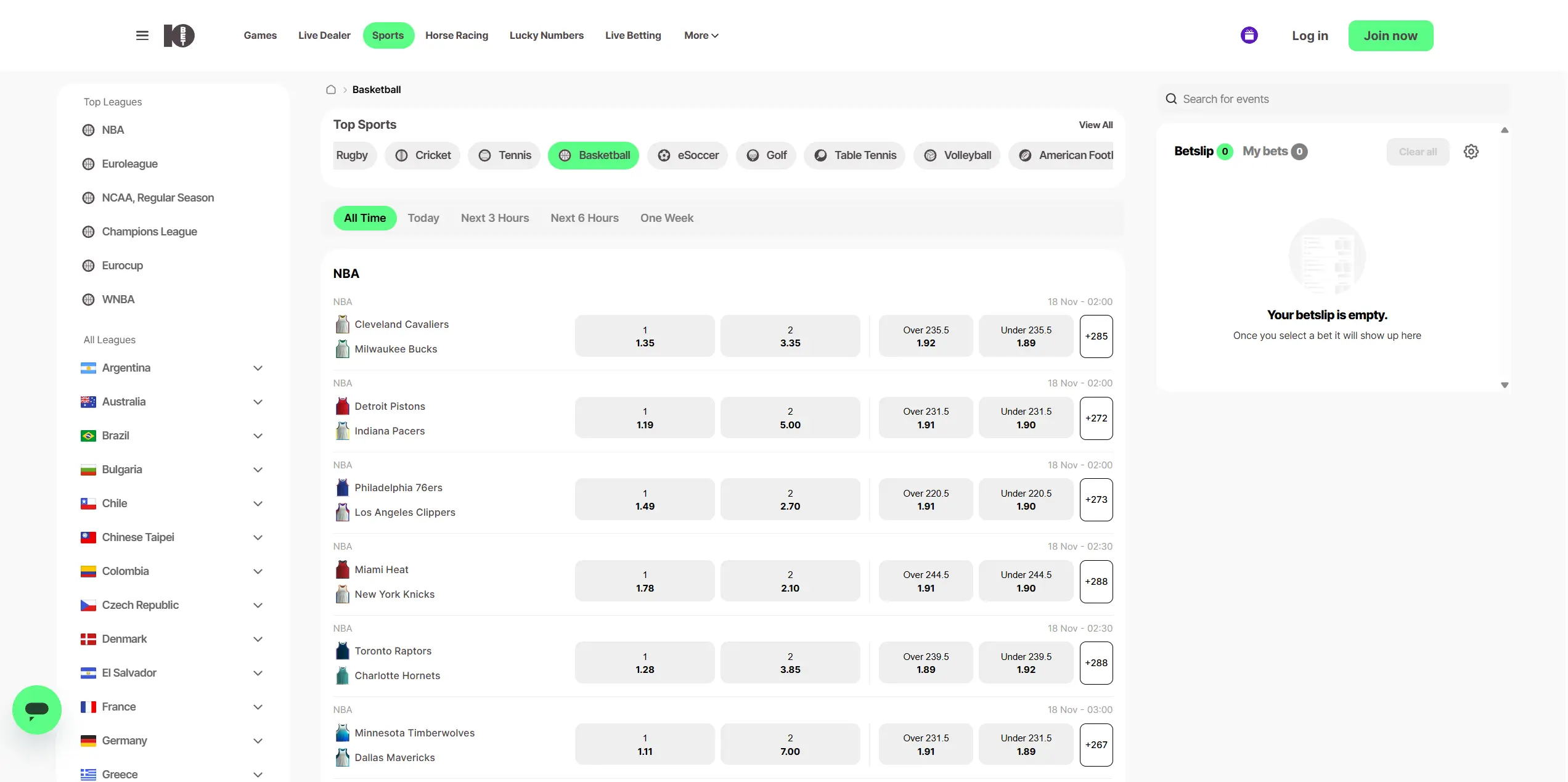 10bet website, NBA section